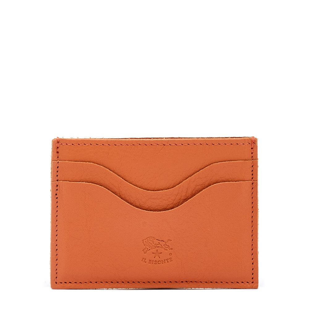 Salina | Porte-cartes en cuir couleur orange pontormo