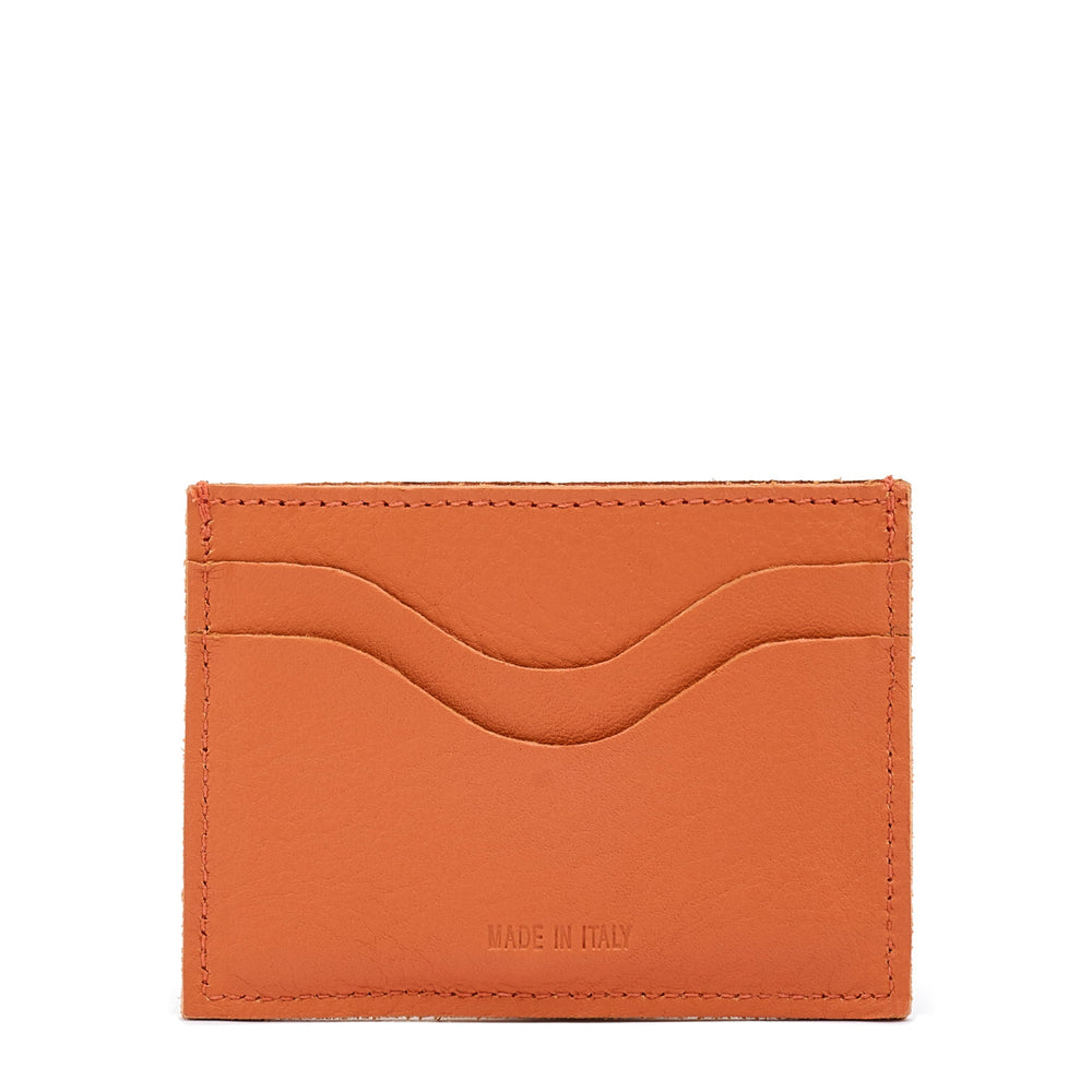 Salina | Porte-cartes en cuir couleur orange pontormo