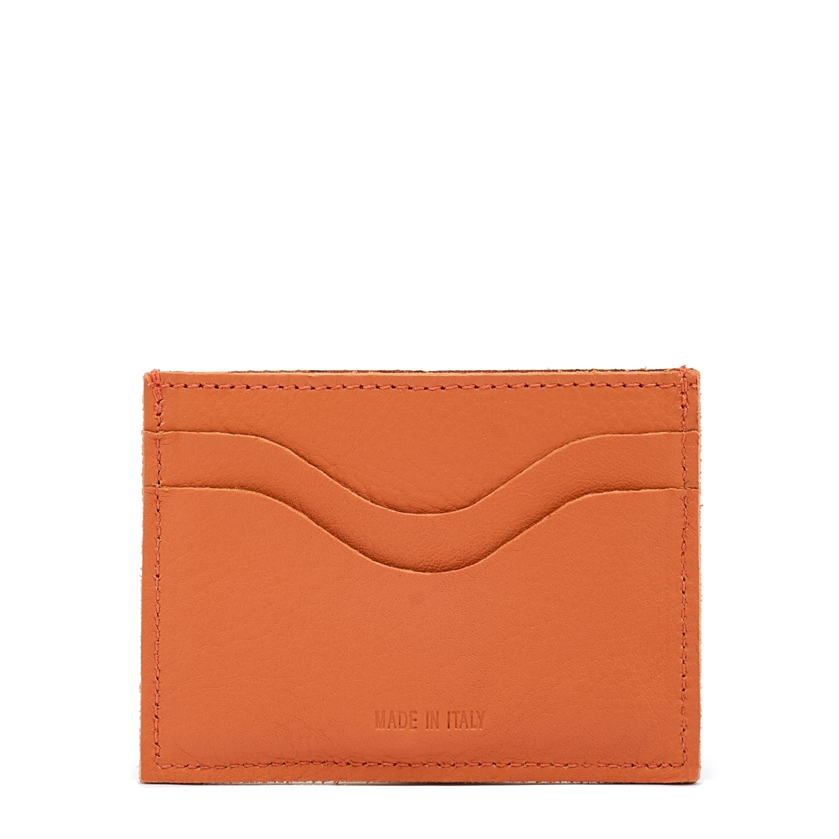 Salina | Porte-cartes en cuir couleur orange pontormo