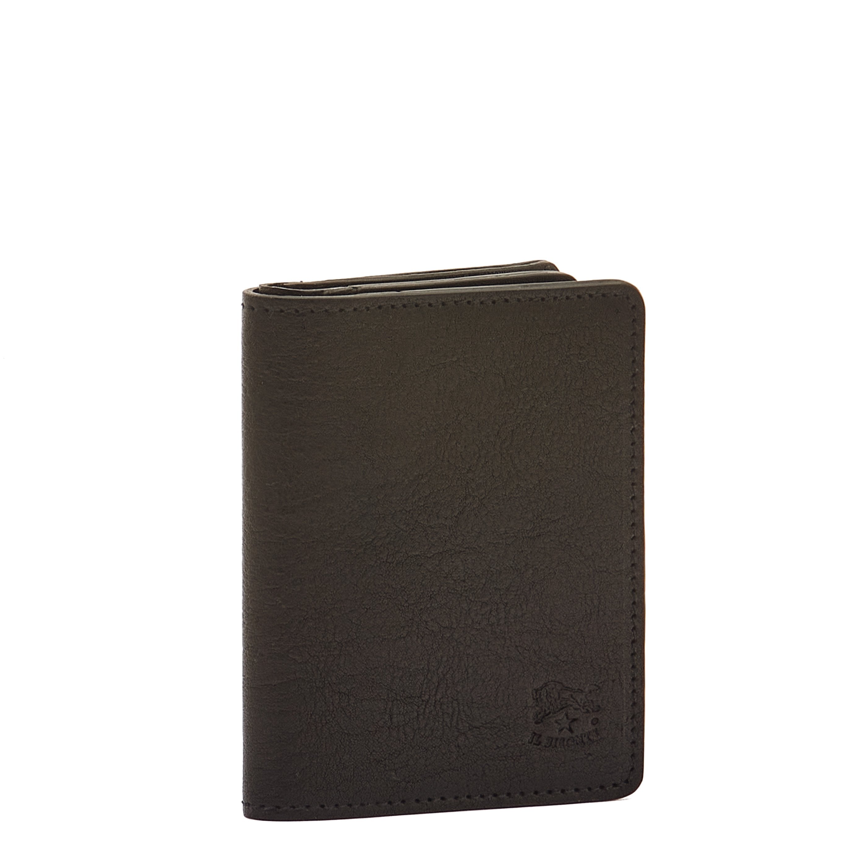 Oriuolo | Men's Card Case in Vintage Leather color Black