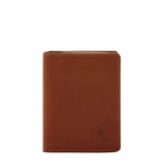 Oriuolo | Men's card case in vintage leather color sepia