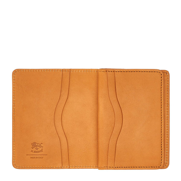 Oriuolo | Men's card case in vintage leather color natural