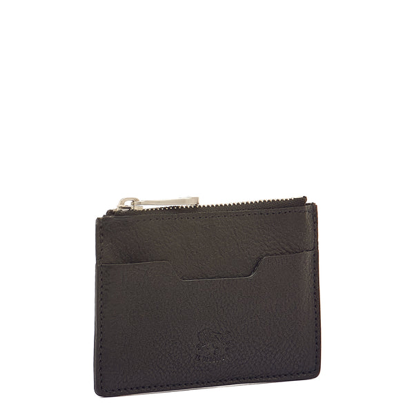 Cestello | Men's Card Case in Vintage Leather color Black