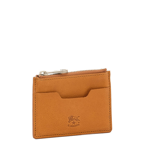 Cestello | Men's card case in vintage leather color natural