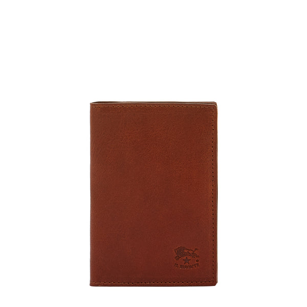 Galileo | Porte-cartes pour homme en cuir vintage couleur sépia