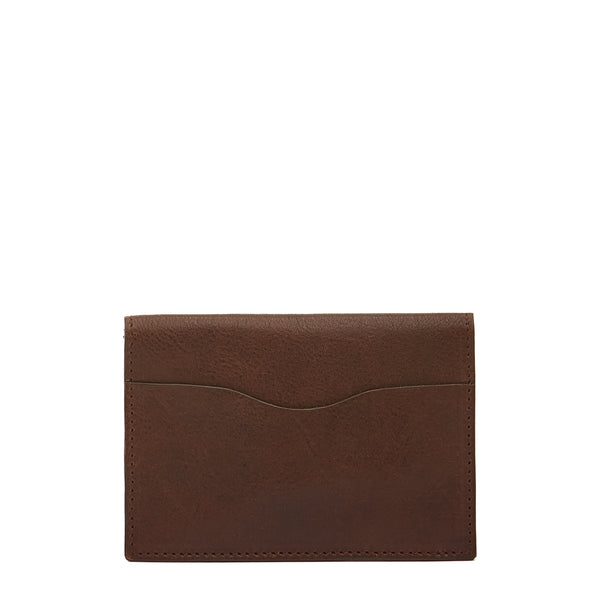 Galileo | Men's card case in vintage leather color coffee