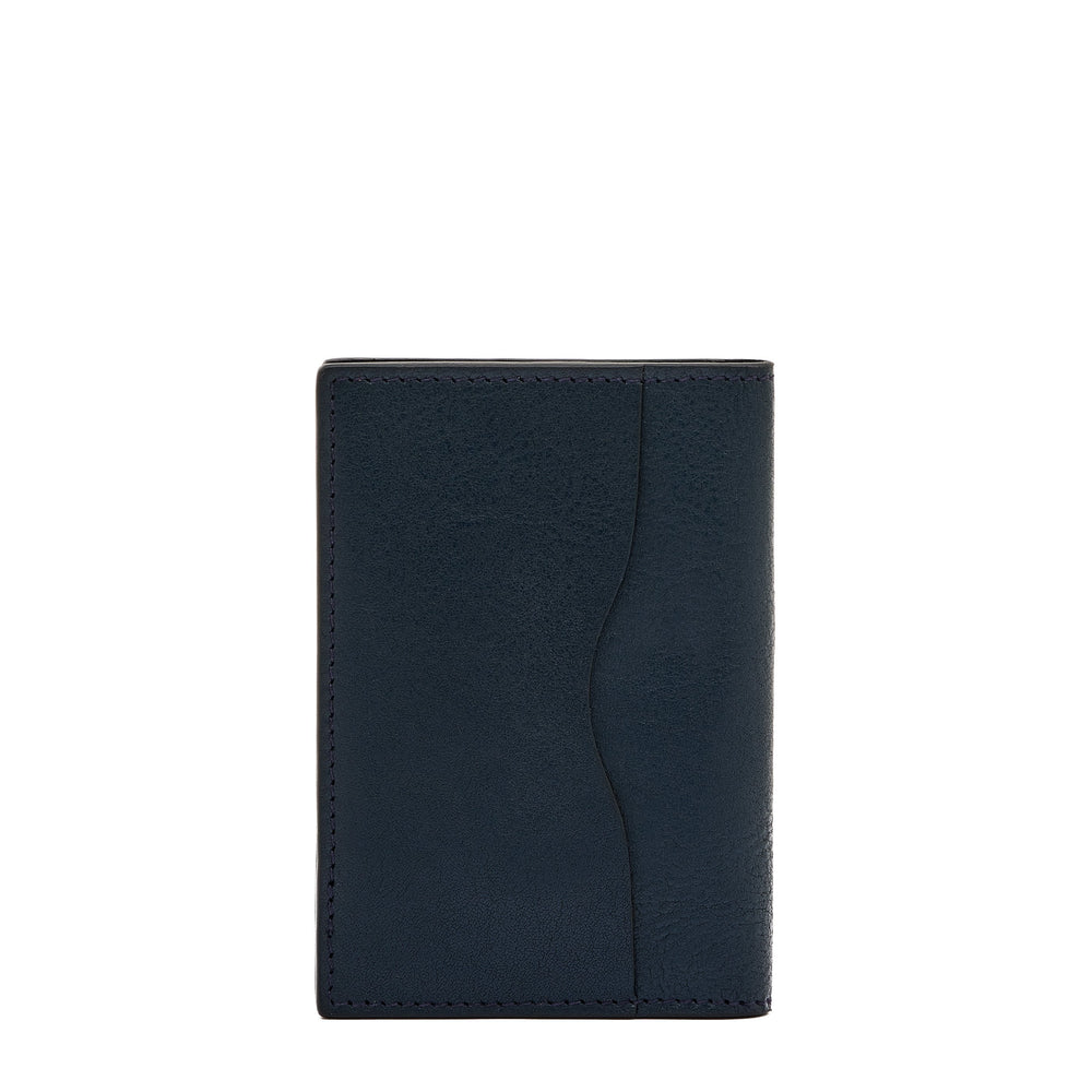 Galileo | Men's card case in vintage leather color mezzanotte blue