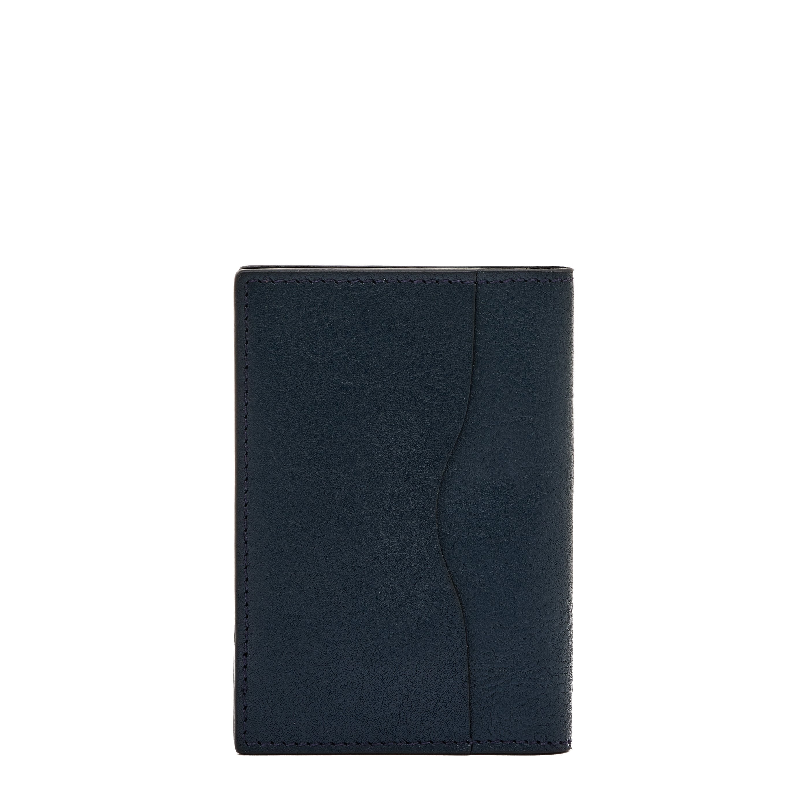 Galileo | Men's card case in vintage leather color mezzanotte blue