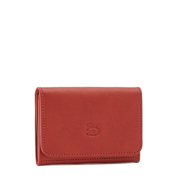 Galileo | Men's card case in calf leather color red