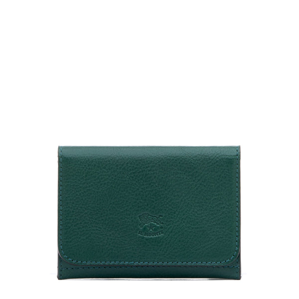 Galileo | Porte-cartes pour homme en cuir couleur vert oleandro — 
front view
