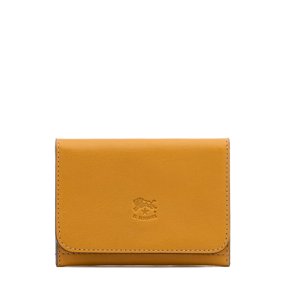 Galileo | Men's card case in leather color yellow narciso — 
front view
 — 1 of 3