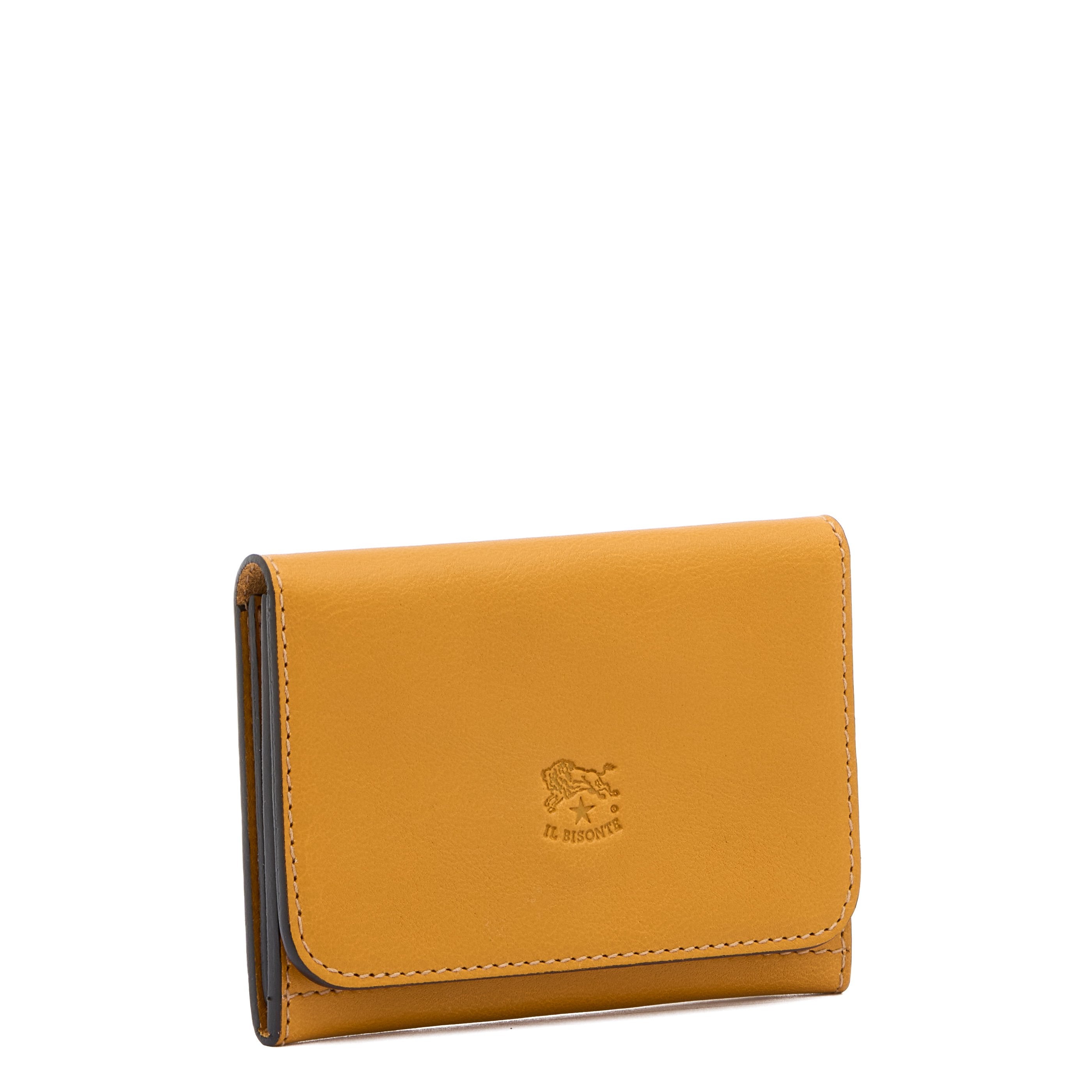 Galileo | Men's card case in leather color yellow narciso — 
side view
 — 2 of 3