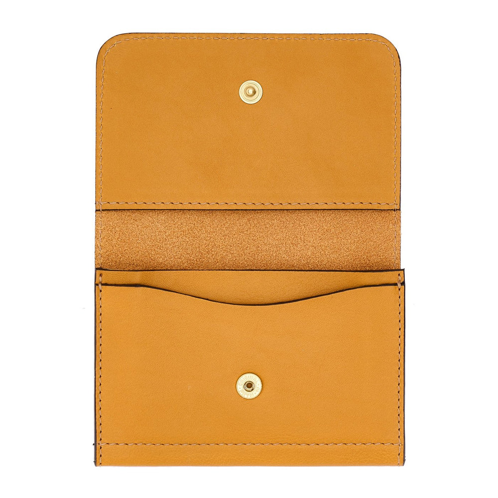 Galileo | Men's card case in leather color yellow narciso — 
interior detail view
 — 3 of 3