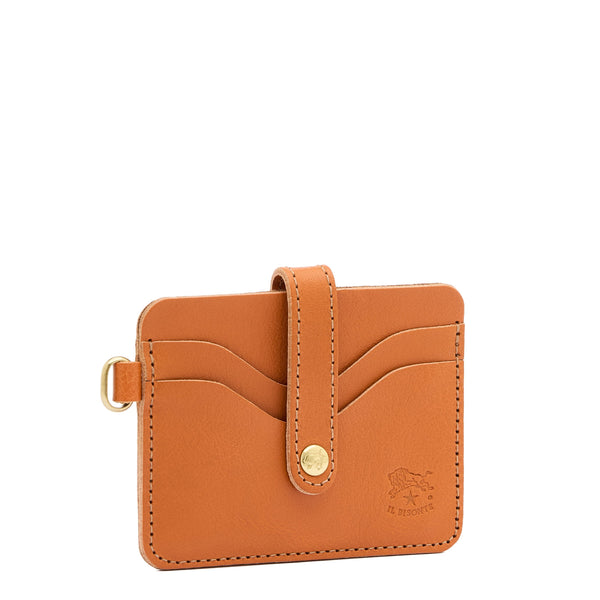 Mugello | Men's card case in leather color caramel