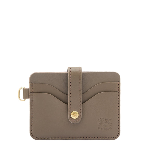 Mugello | Men's card case in leather color light grey