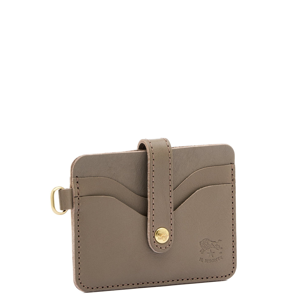Mugello | Men's card case in leather color light grey