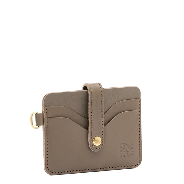 Mugello | Men's card case in leather color light grey