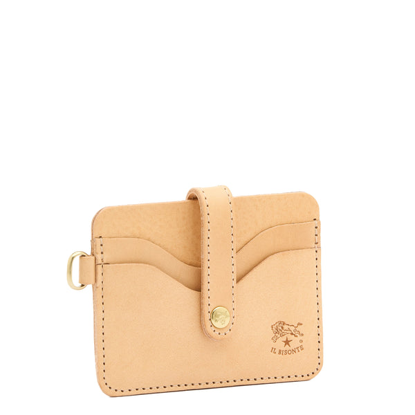 Mugello | Men's card case in leather color natural