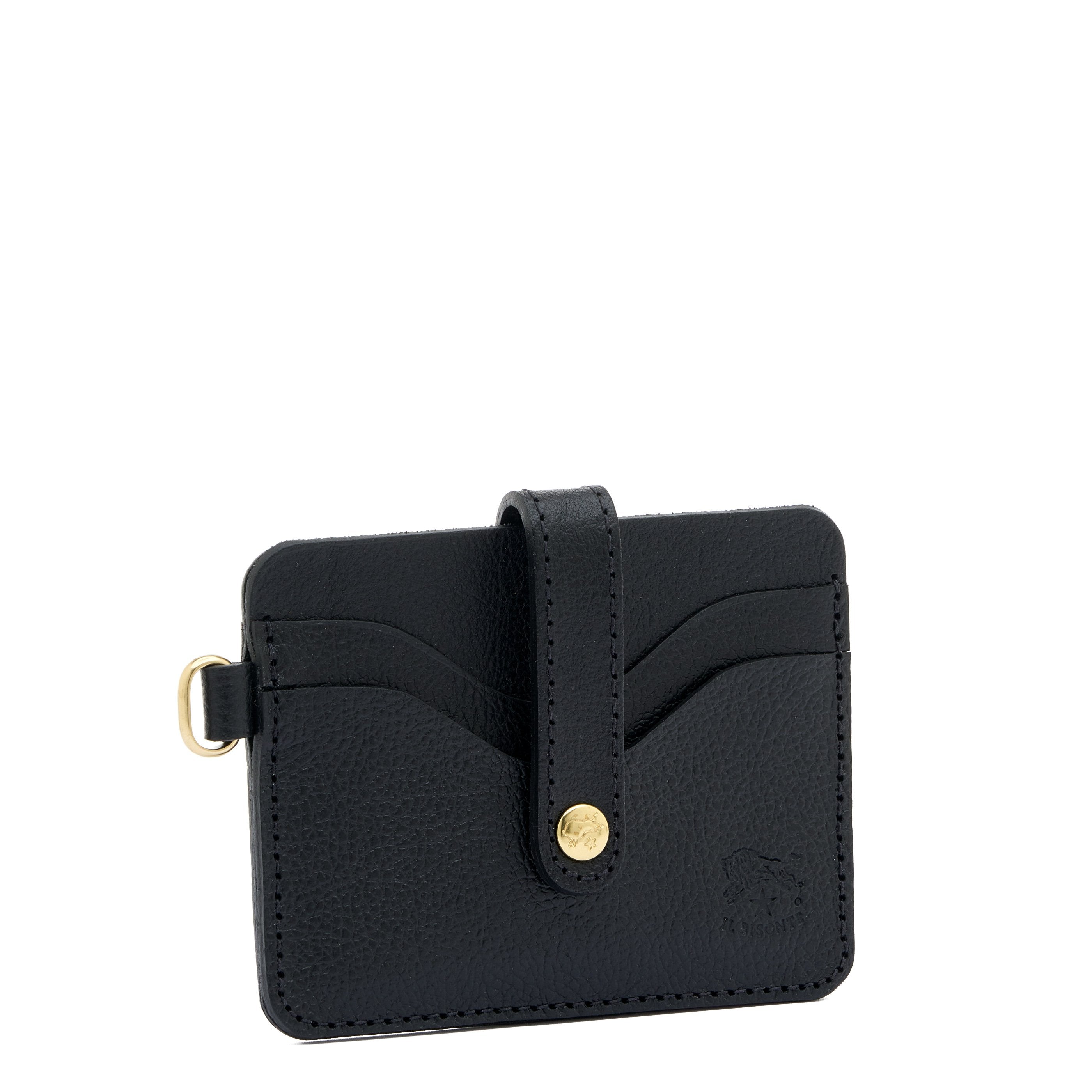 Mugello | Men's card case in leather color black — 
side view
 — 2 of 3