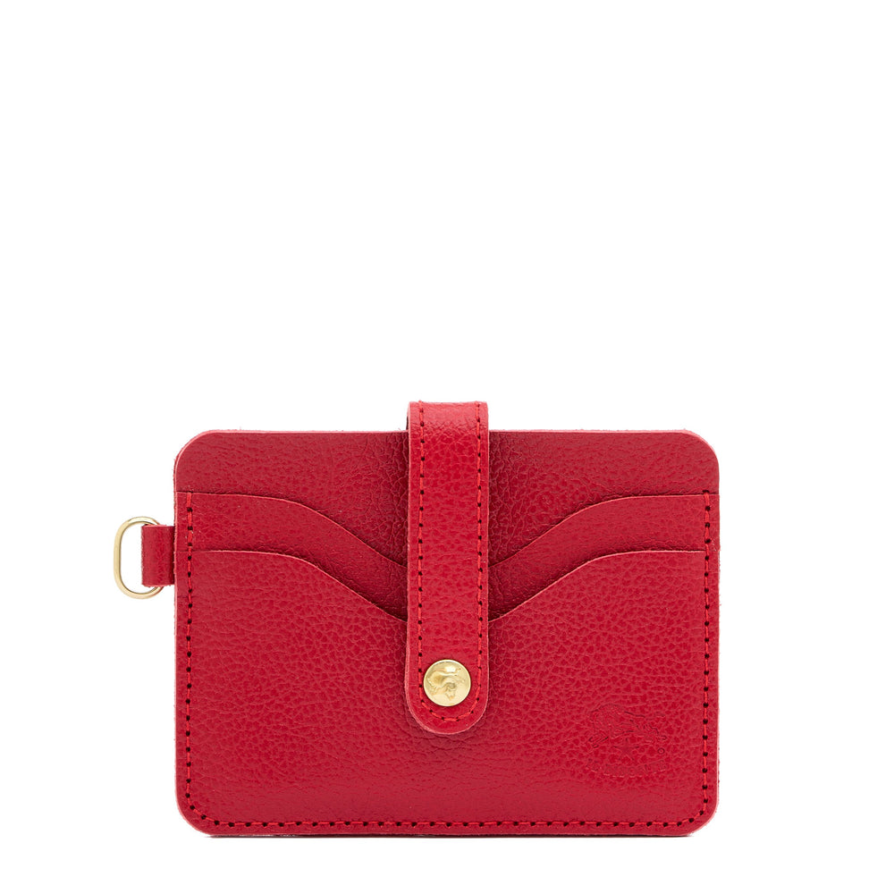 Mugello | Men's card case in leather color  ruby red