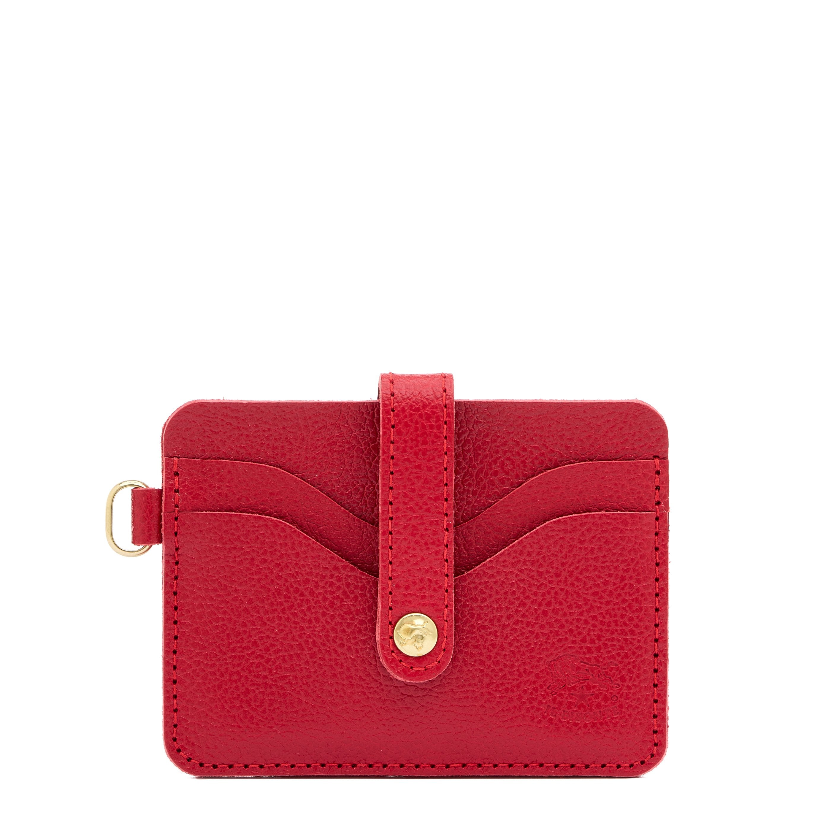 Mugello | Men's card case in leather color  ruby red