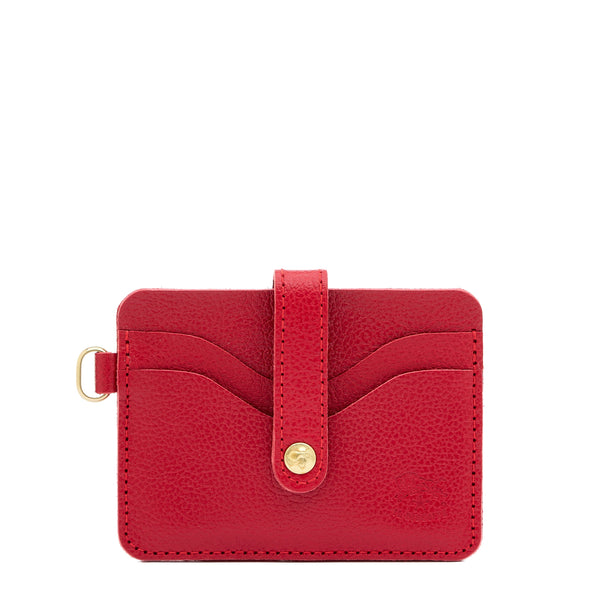 Mugello | Men's card case in leather color  ruby red