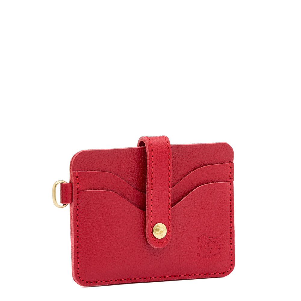 Mugello | Men's card case in leather color  ruby red