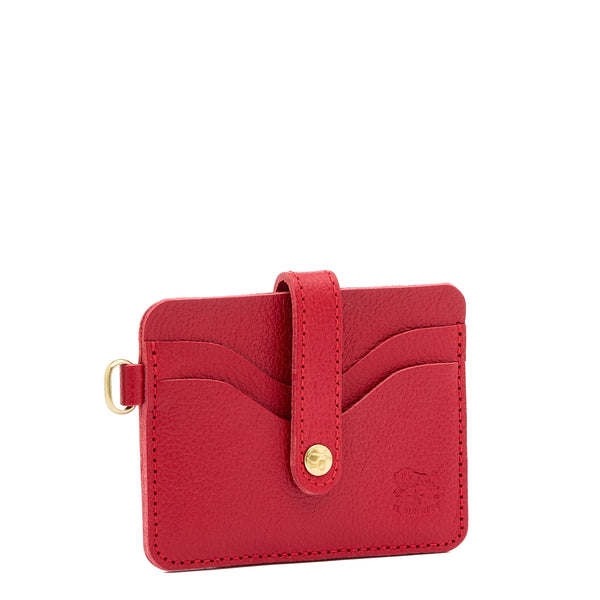 Mugello | Men's card case in leather color  ruby red
