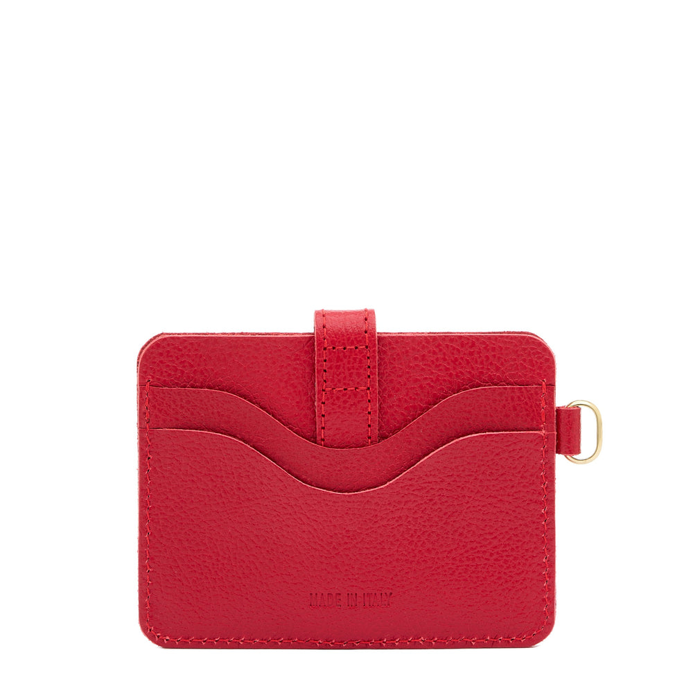 Mugello | Men's card case in leather color  ruby red