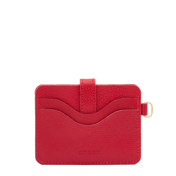 Mugello | Men's card case in leather color  ruby red