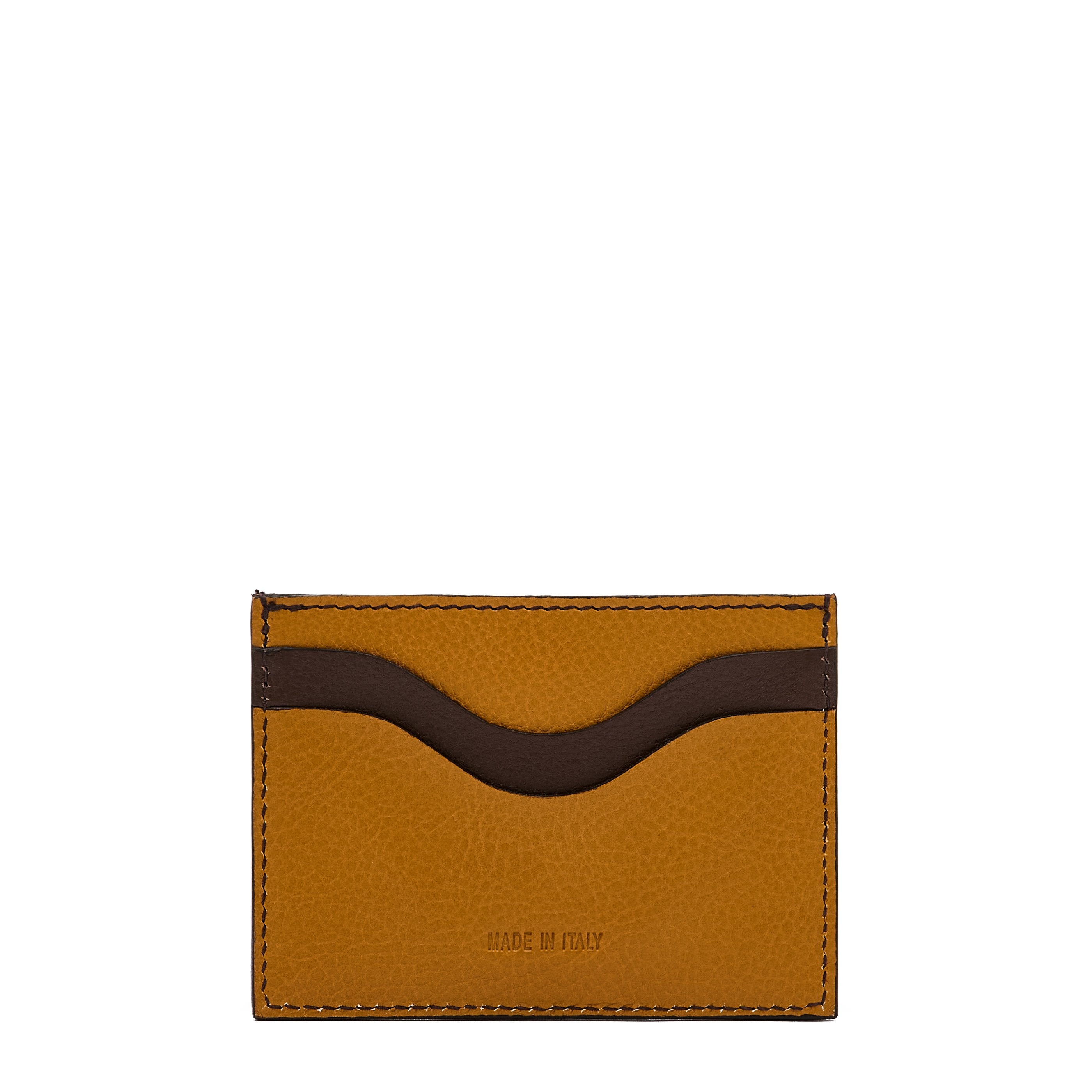 Duo | Porte-cartes en cuir couleur jaune narciso — 
back or detail view
 — 3 of 3