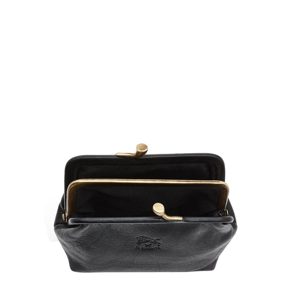 Women's Coin Purse in Calf Leather color Black
