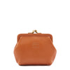 Women's coin purse in calf leather color caramel