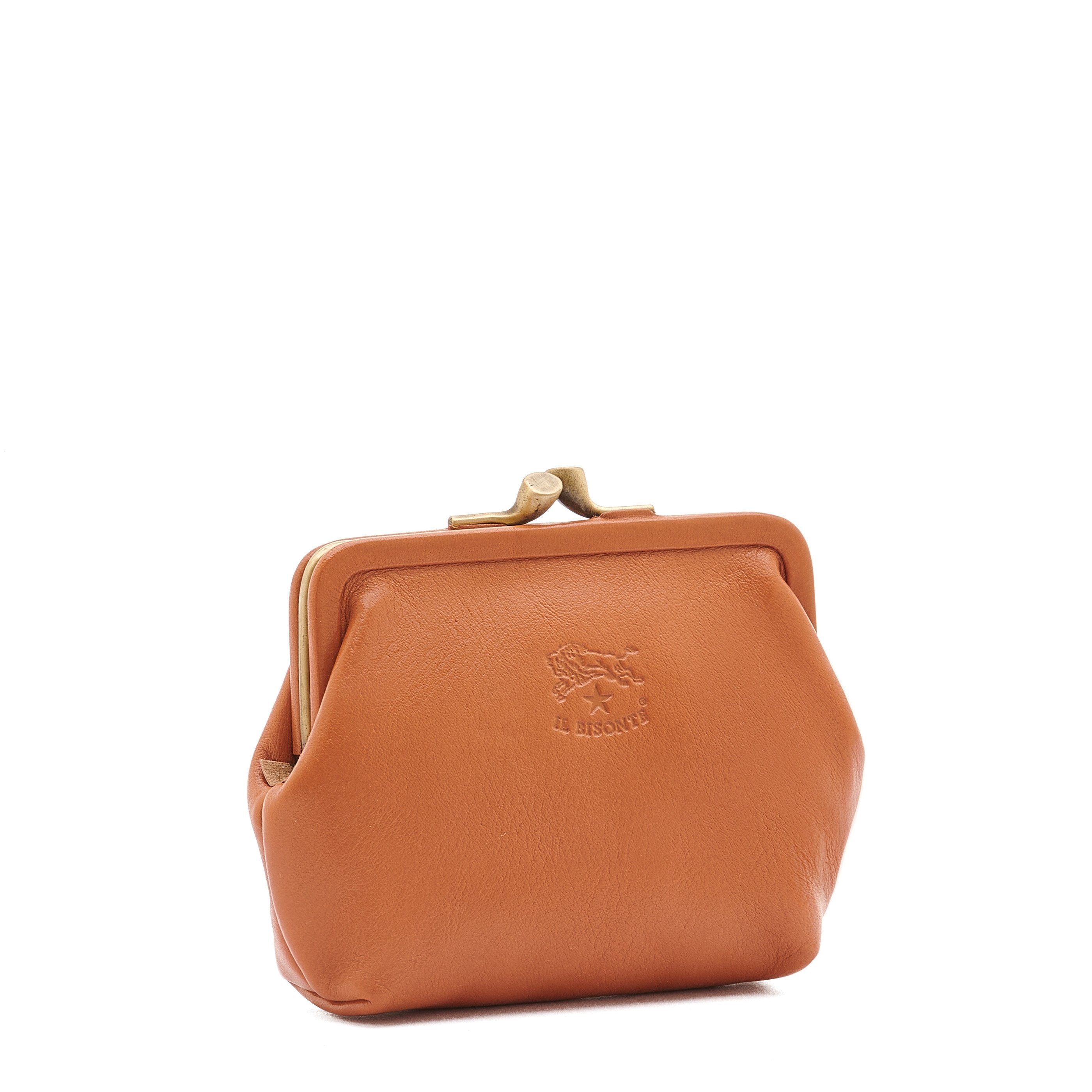 Women's coin purse in calf leather color caramel – Il Bisonte