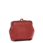 Women's Coin Purse in Calf Leather color Red
