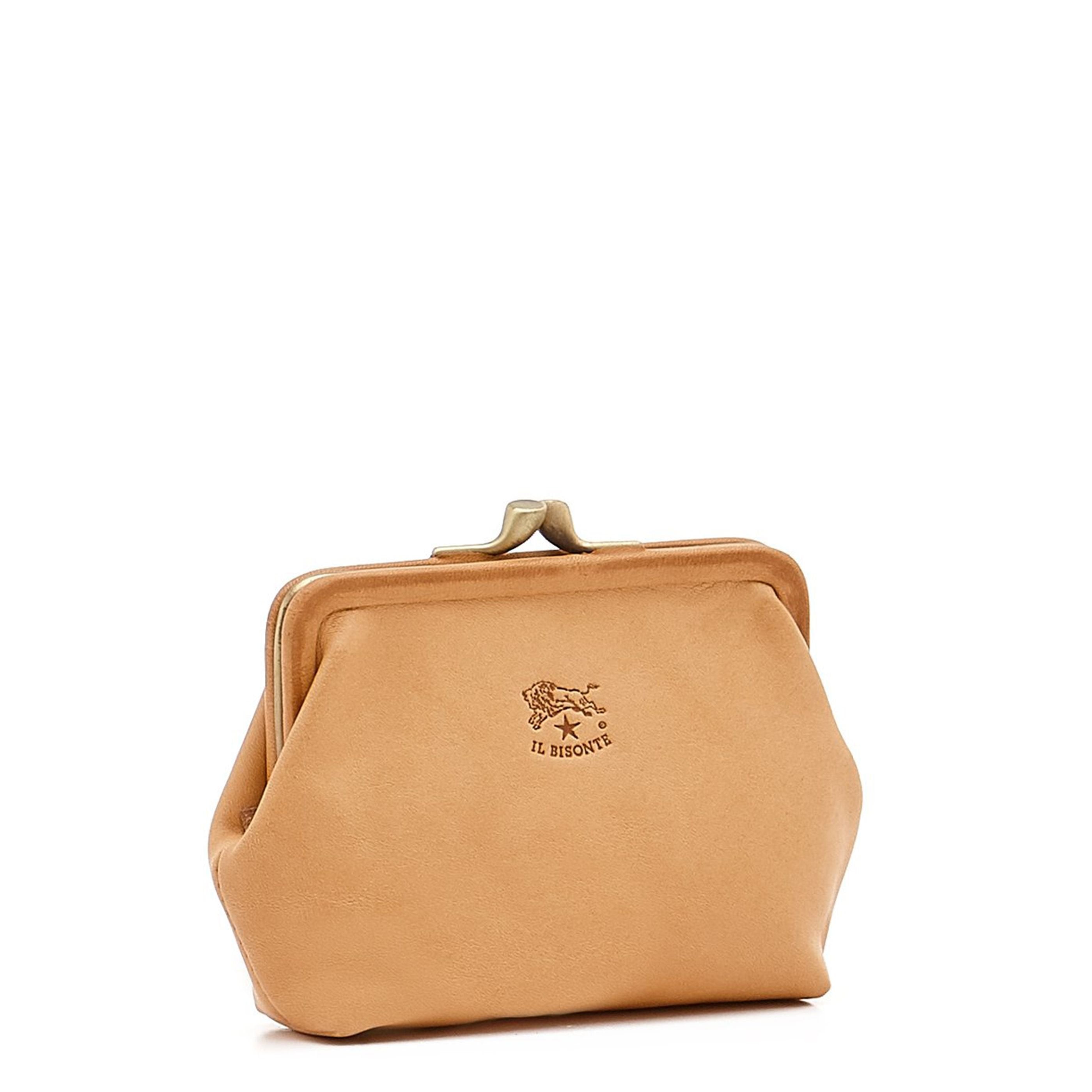 Women's coin purse in leather color natural