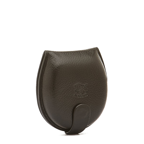 Men's coin purse in calf leather color black