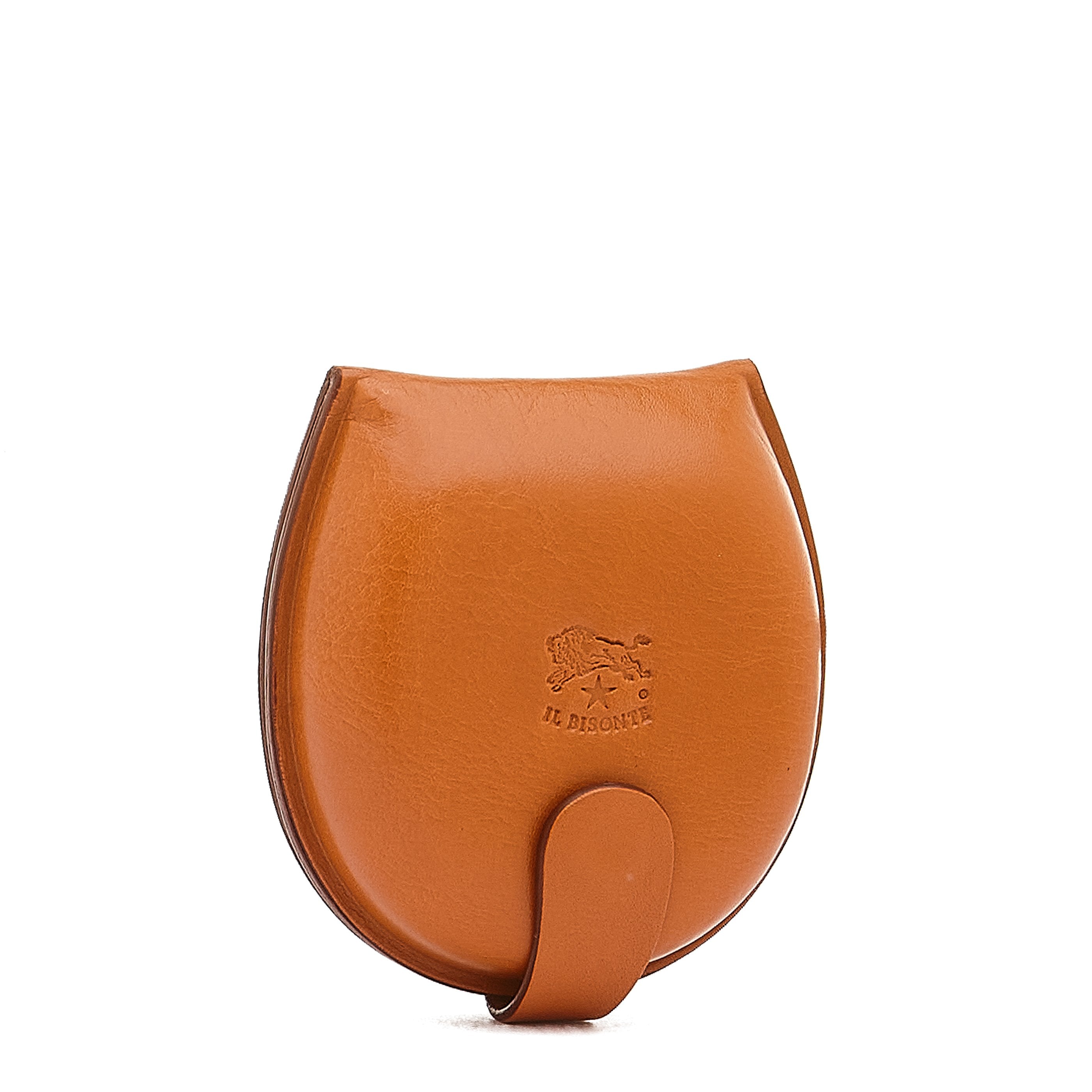 Men's coin purse in leather color caramel – Il Bisonte