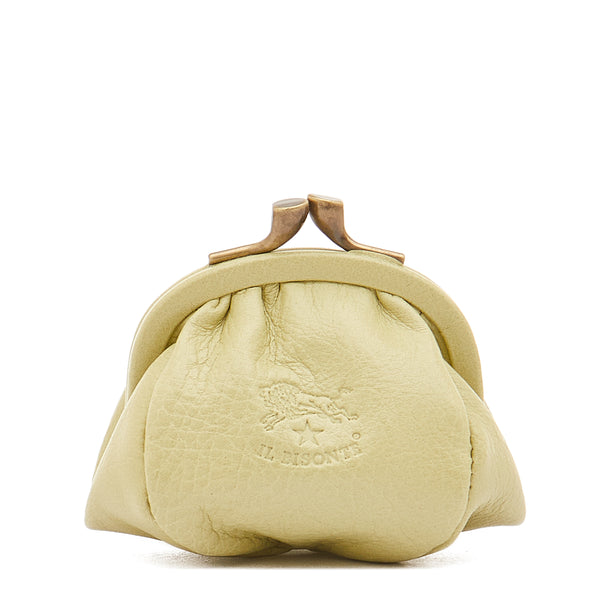 Women's coin purse in leather color pistachio