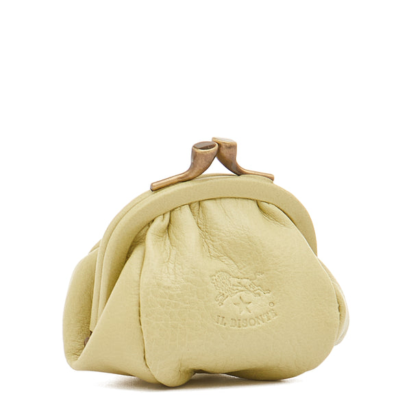 Women's coin purse in leather color pistachio