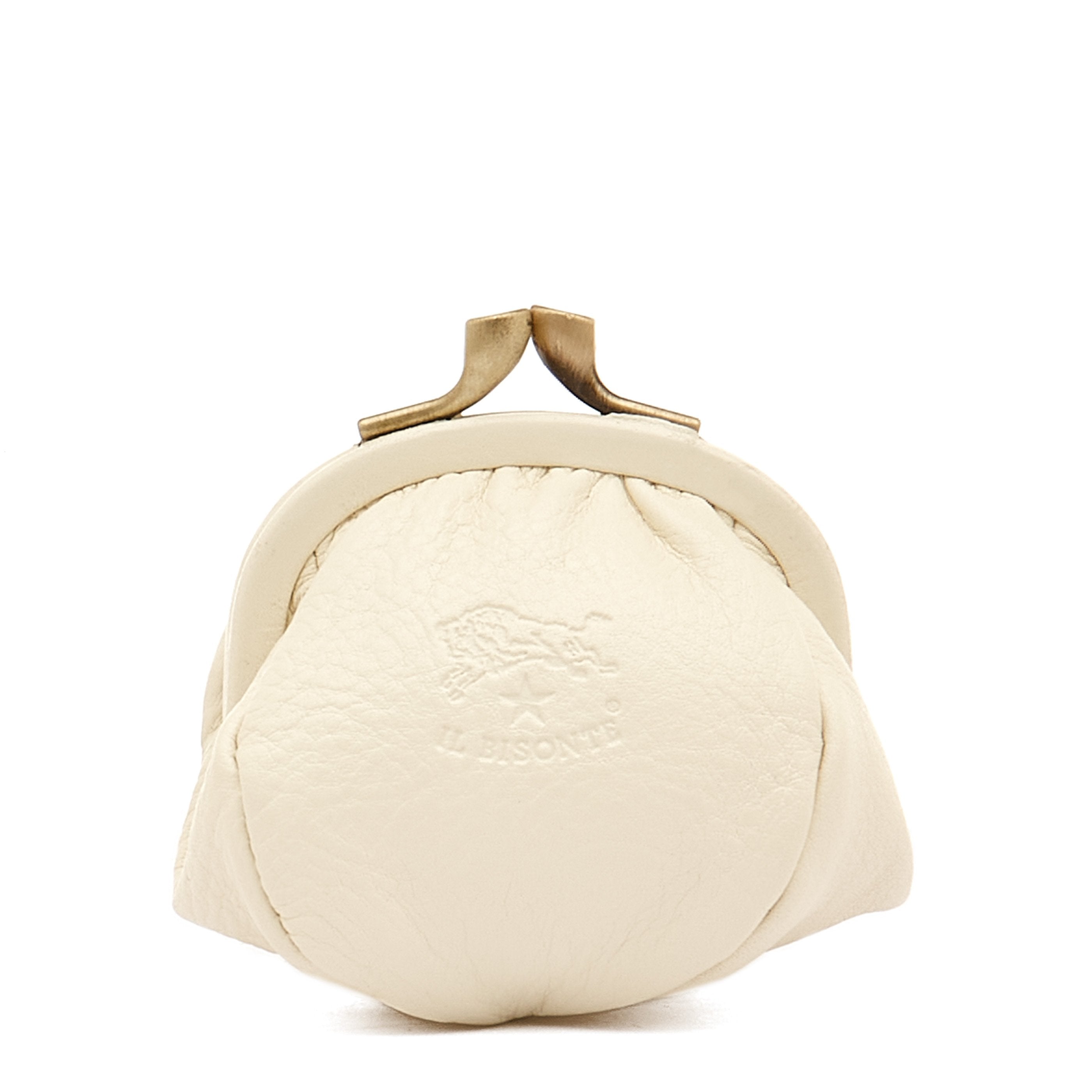 Women's coin purse in leather color milk