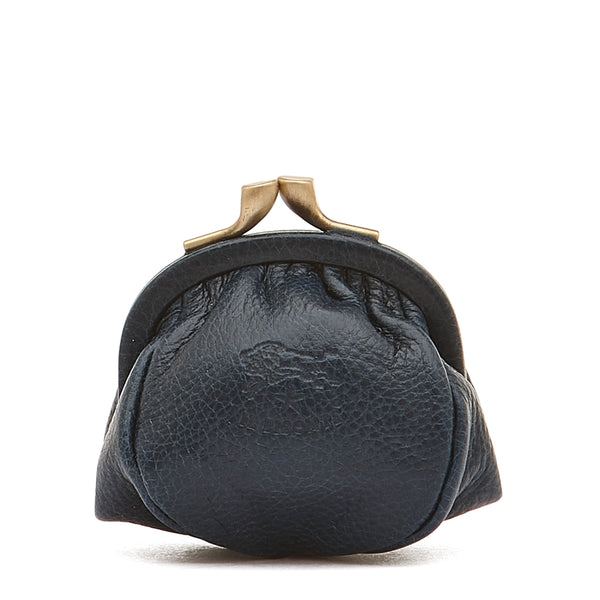 Women's coin purse in calf leather color blue