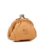 Women's coin purse in calf leather color natural