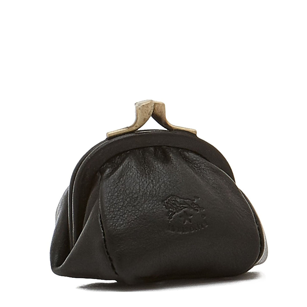 coin leather backpack Women's coin purse in leather color black – Il Bisonte