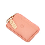 Coin purse in leather color grapefruit