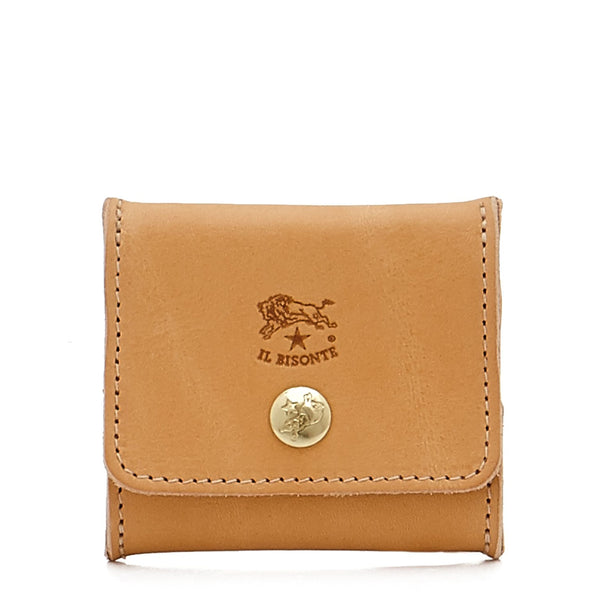 Coin Purse in Calf Leather color Natural