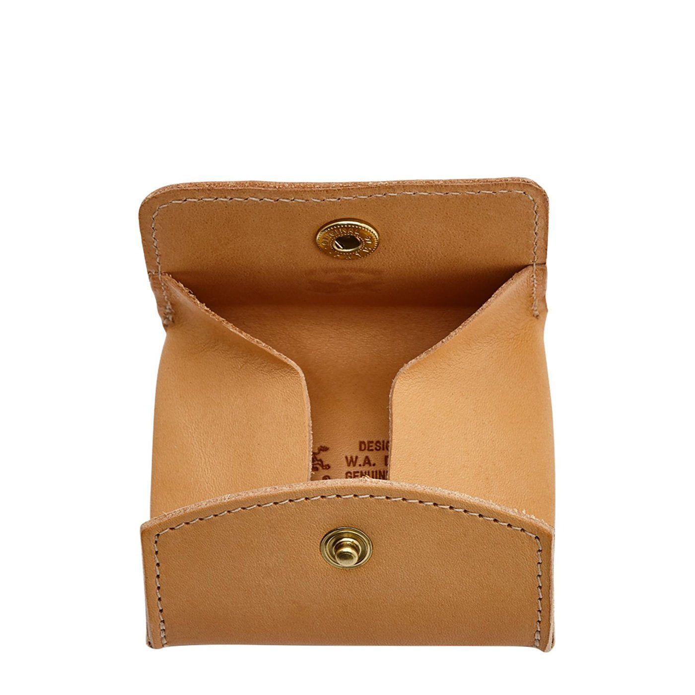 Coin purse in calf leather color natural