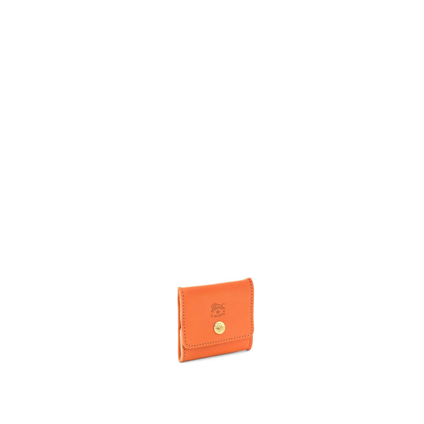 Porte Monnaie en Cuir De Veau couleur Orange