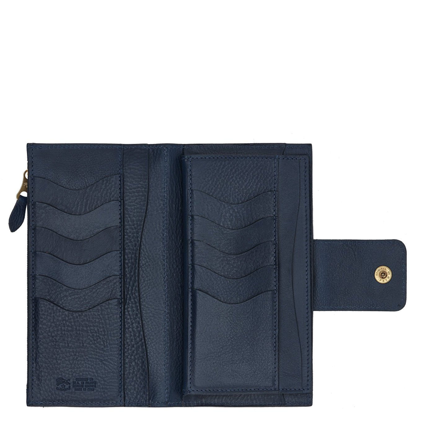 Women's Continental Wallet in Calf Leather color Blue