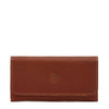 Women's continental wallet in vintage leather color sepia